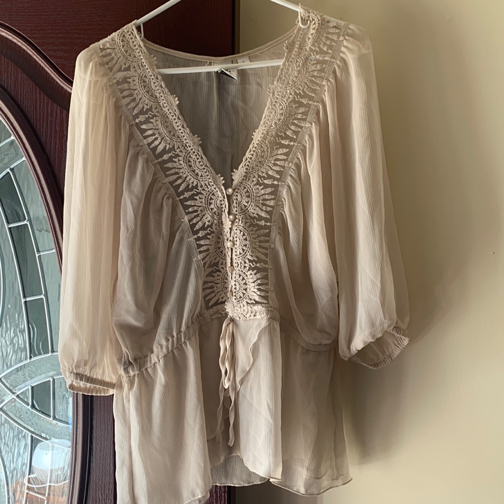 Shirt, Lg, cream